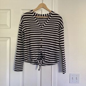 Active USA NWOT cardigan stripped sweater with tie.